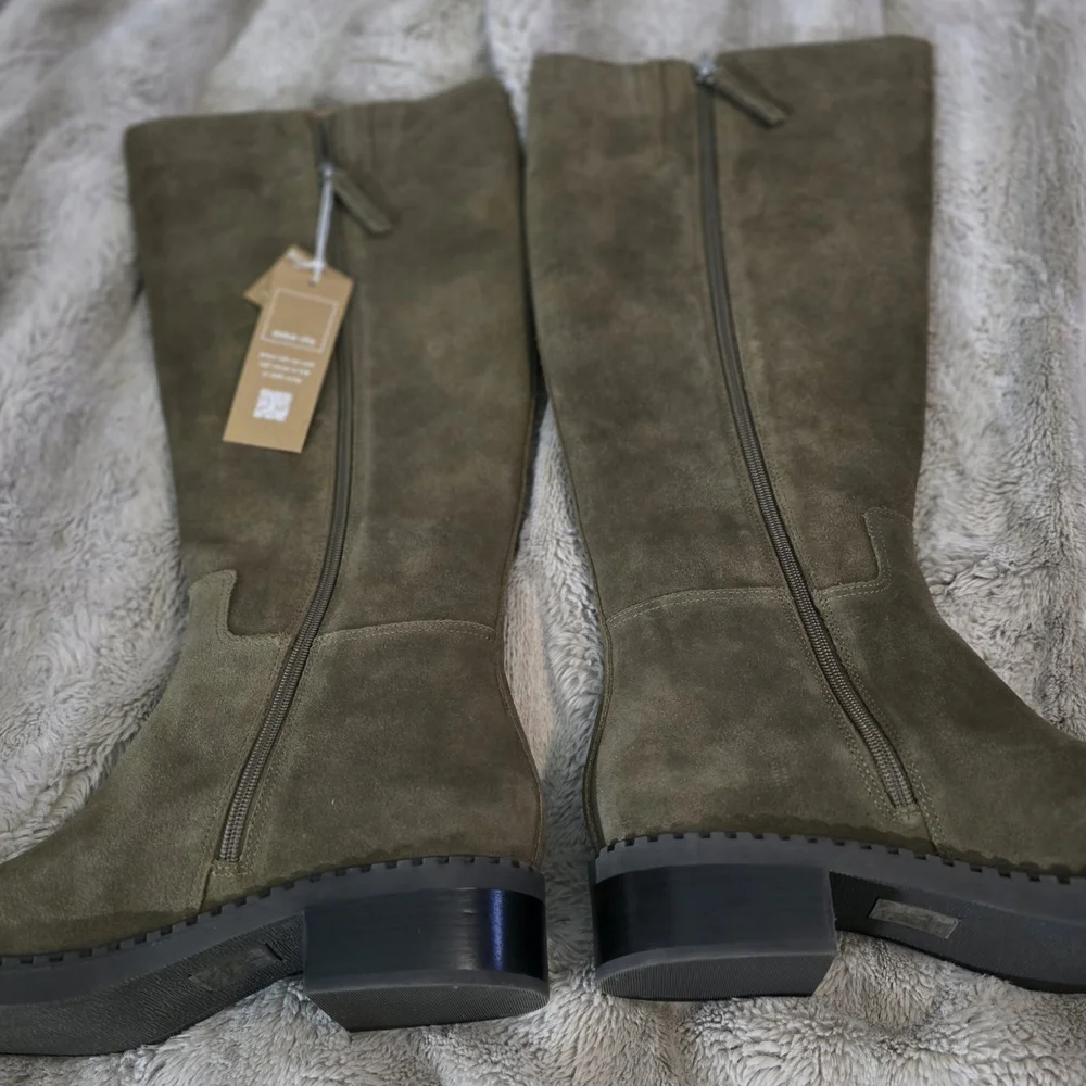 Dolce Vita Olive Suede Tall Pull-On Riding Boots